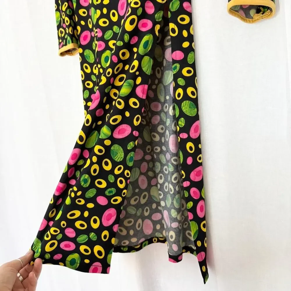 ✿ vintage psychedelic side slit mini dress ✿ I - Picture 6 of 6